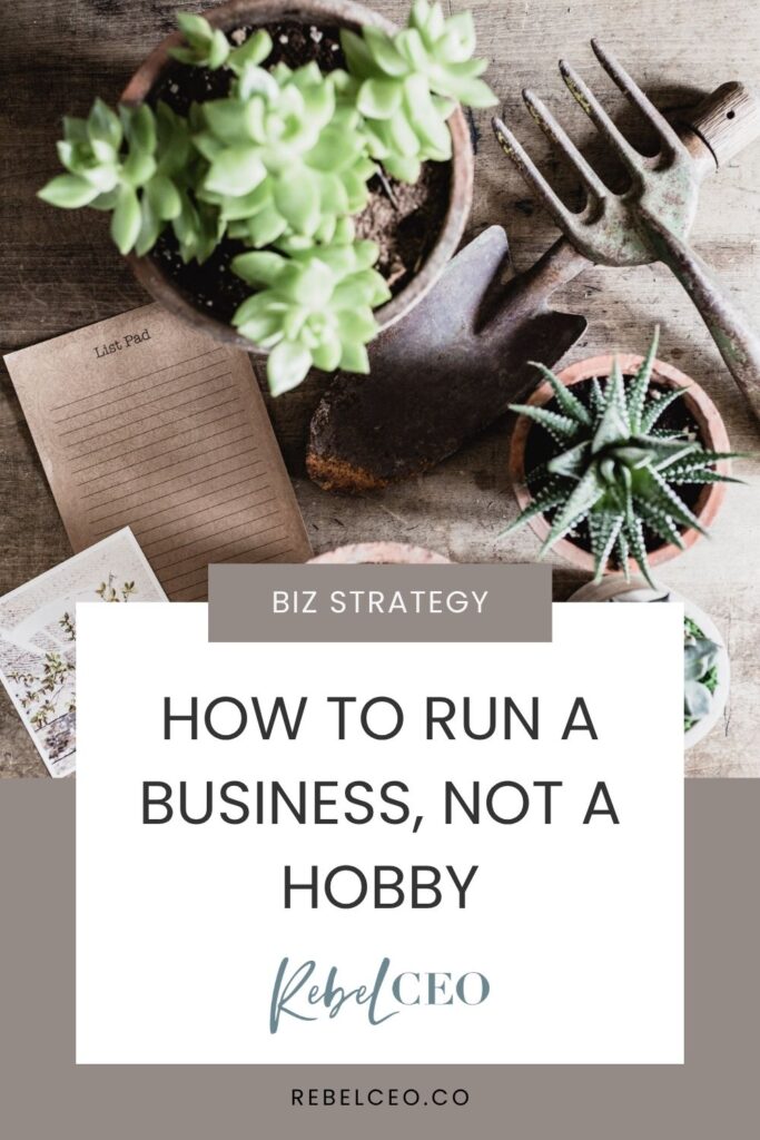 Visual from page: How to Run a Business, Not a Hobby